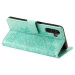 For Samsung Galaxy A54 5G Imprinted Mandala Flower Folding Stand Case PU Leather Wallet Magnetic Flip Phone Cover with Strap