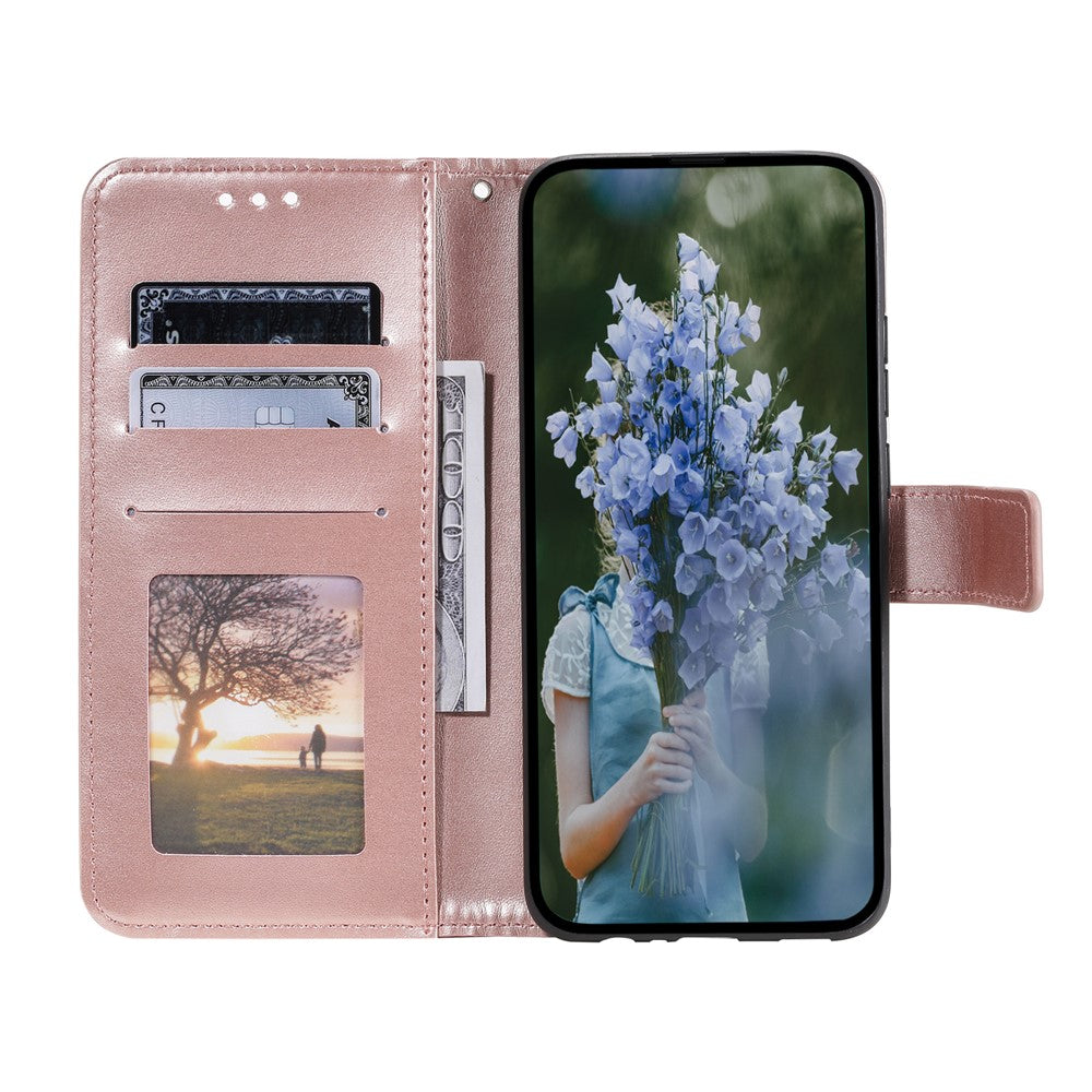 Til Samsung Galaxy A34 5G præget Mandala Blomst PU Læder Stødsikkert Pung Etui Magnetisk Lukning Flip Stativ Telefon Cover med Rem