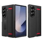 Til Samsung Galaxy Z Fold8 Ultra Cover med Skjult Støttefod, Litchi Tekstur Læder Beskyttelsescover med Hærdet Glasfilm