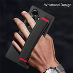 Til Samsung Galaxy Z Fold8 Ultra Cover med Skjult Støttefod, Litchi Tekstur Læder Beskyttelsescover med Hærdet Glasfilm