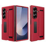 Til Samsung Galaxy Z Fold8 Ultra Cover med Skjult Støttefod, Litchi Tekstur Læder Beskyttelsescover med Hærdet Glasfilm