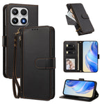 For Xiaomi 17 Case 4 Card Slots Wallet Stand PU Leather Phone Cover with Wrist Strap