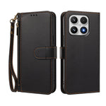 For Xiaomi 17 Case 4 Card Slots Wallet Stand PU Leather Phone Cover with Wrist Strap