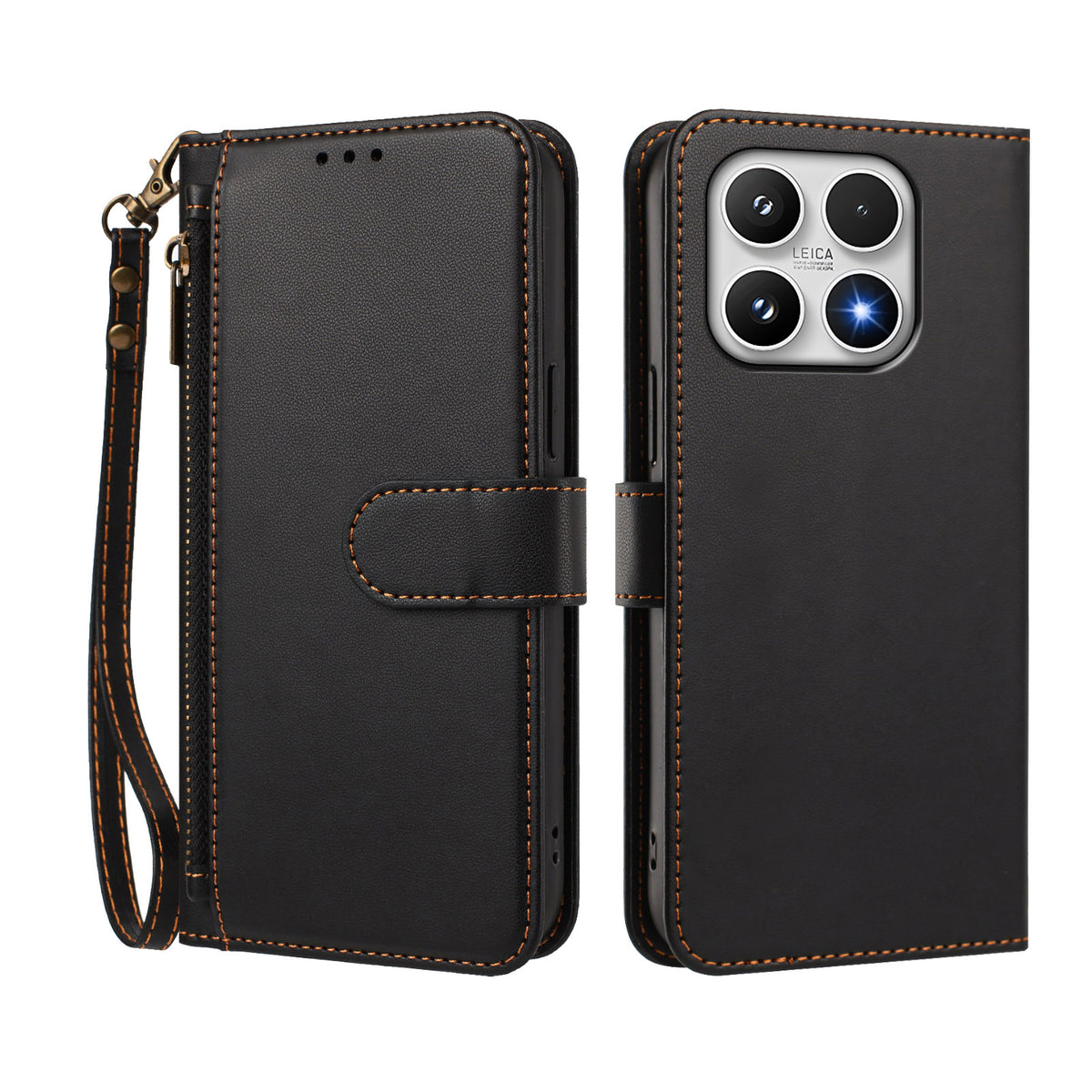 For Xiaomi 17 Case 4 Card Slots Wallet Stand PU Leather Phone Cover with Wrist Strap