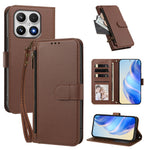 For Xiaomi 17 Case 4 Card Slots Wallet Stand PU Leather Phone Cover with Wrist Strap