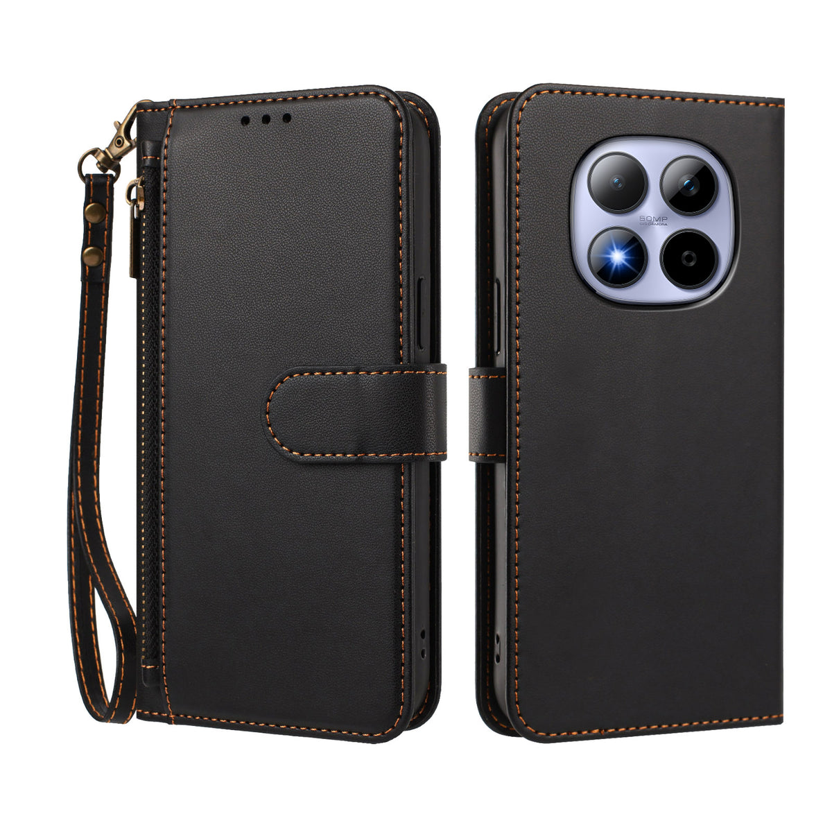 For Xiaomi Poco M8 Pro 5G / Xiaomi Redmi Note 15 Pro+ 5G (Global) Case 4 Card Slots Wallet Stand PU Leather Phone Cover with Wrist Strap