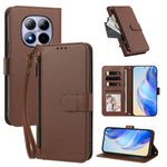 For Xiaomi Poco M8 Pro 5G / Xiaomi Redmi Note 15 Pro+ 5G (Global) Case 4 Card Slots Wallet Stand PU Leather Phone Cover with Wrist Strap