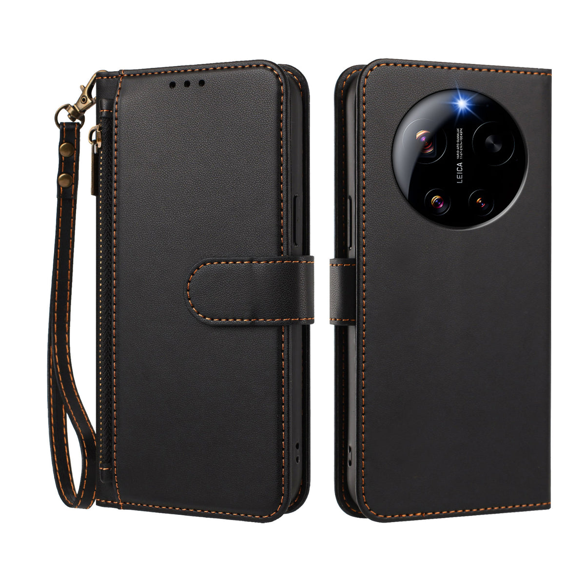For Xiaomi 17 Ultra 5G Case 4 Card Slots Wallet Stand PU Leather Phone Cover with Wrist Strap