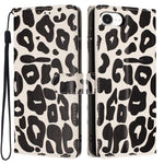 For iPhone 17th / 16th Case Leopard Print Wallet Stand Flip Leather Phone Cover with Wrist Strap