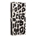 For iPhone 17th / 16th Case Leopard Print Wallet Stand Flip Leather Phone Cover with Wrist Strap
