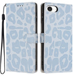 For iPhone 17th / 16th Case Leopard Print Wallet Stand Flip Leather Phone Cover with Wrist Strap