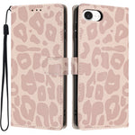 For iPhone 17th / 16th Case Leopard Print Wallet Stand Flip Leather Phone Cover with Wrist Strap