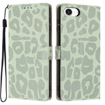 For iPhone 17th / 16th Case Leopard Print Wallet Stand Flip Leather Phone Cover with Wrist Strap