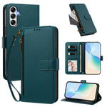 Samsung Galaxy S25-skal med 4 kortfack, plånboksfodral, PU-läder och handledsrem