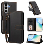 For Samsung Galaxy A27 5G Case 4 Card Slots Wallet Stand PU Leather Phone Cover with Wrist Strap