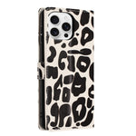 Til iPhone 16 Pro Cover Leopard Print Pung Stand Flip Læder Telefoncover med Håndrem