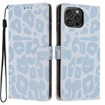 For iPhone 16 Pro Max Case Leopard Print Wallet Stand Flip Leather Phone Cover with Wrist Strap