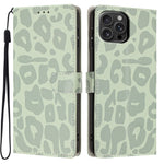 For iPhone 16 Pro Max Case Leopard Print Wallet Stand Flip Leather Phone Cover with Wrist Strap
