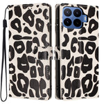 For Xiaomi 17T Pro Case Leopard Print Wallet Stand Flip Leather Phone Cover with Wrist Strap