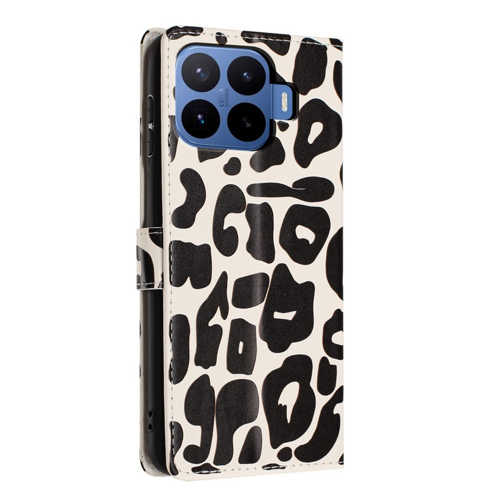 For Xiaomi 17T Pro Case Leopard Print Wallet Stand Flip Leather Phone Cover with Wrist Strap