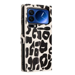 For Xiaomi 17 Pro Case Leopard Print Wallet Stand Flip Leather Phone Cover with Wrist Strap