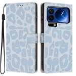For Xiaomi 17 Pro Case Leopard Print Wallet Stand Flip Leather Phone Cover with Wrist Strap