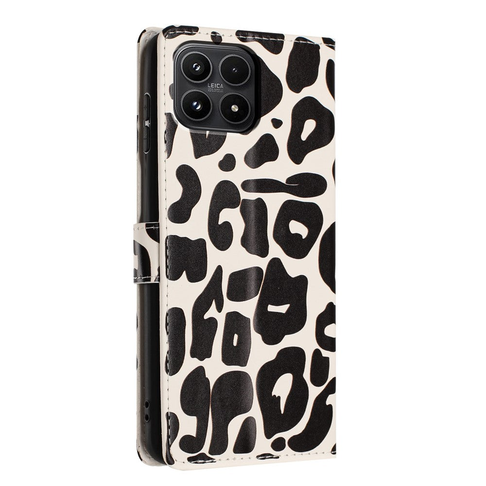 Xiaomi 17-skal Leopardmönster Plånboksfodral Flip Lädermobilfodral med Handledsrem