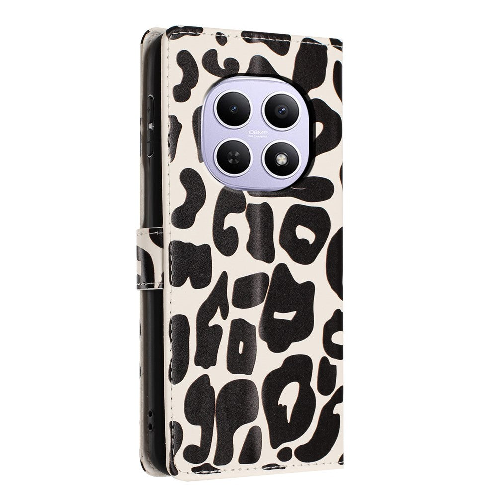 For Xiaomi Redmi Note 15 5G (Global)  /  Poco M8 5G Case Leopard Print Wallet Stand Flip Leather Phone Cover with Wrist Strap