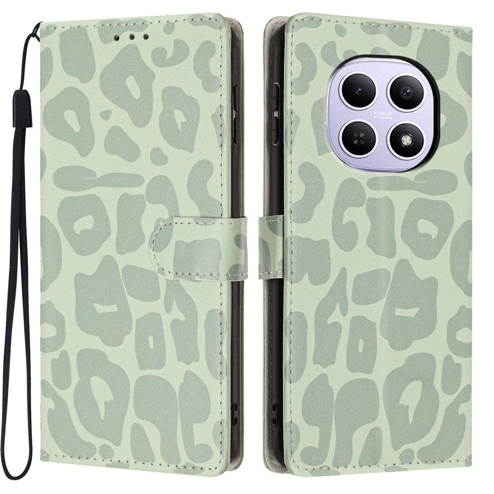 For Xiaomi Redmi Note 15 5G (Global)  /  Poco M8 5G Case Leopard Print Wallet Stand Flip Leather Phone Cover with Wrist Strap