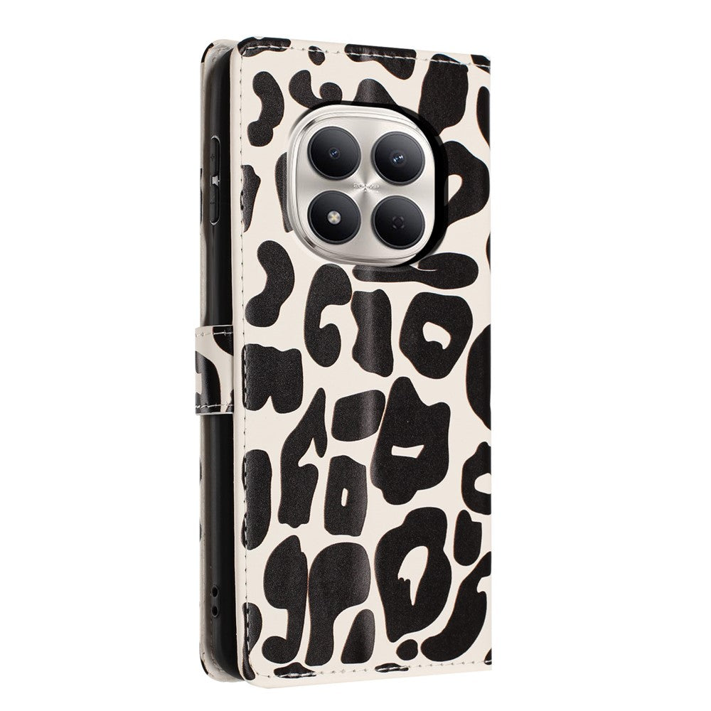 For Xiaomi Redmi Note 15 Pro 5G (Global) Case Leopard Print Wallet Stand Flip Leather Phone Cover with Wrist Strap