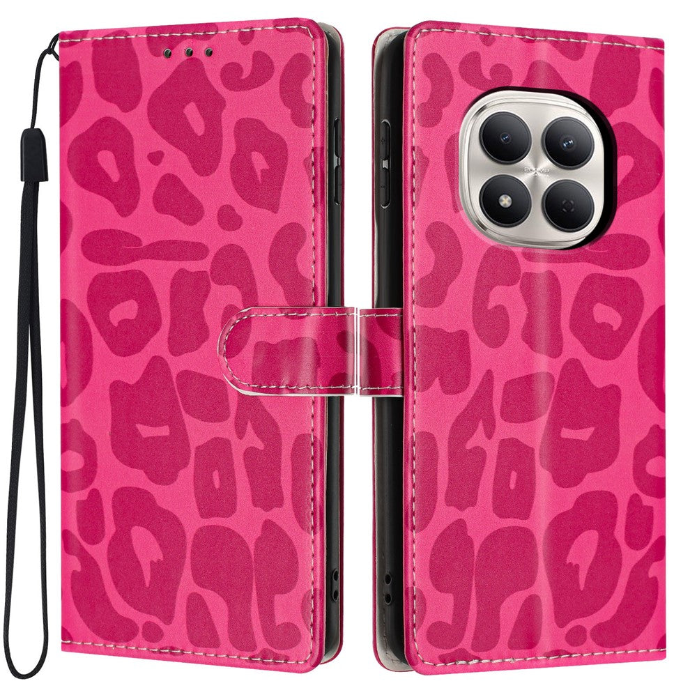 For Xiaomi Redmi Note 15 Pro 5G (Global) Case Leopard Print Wallet Stand Flip Leather Phone Cover with Wrist Strap