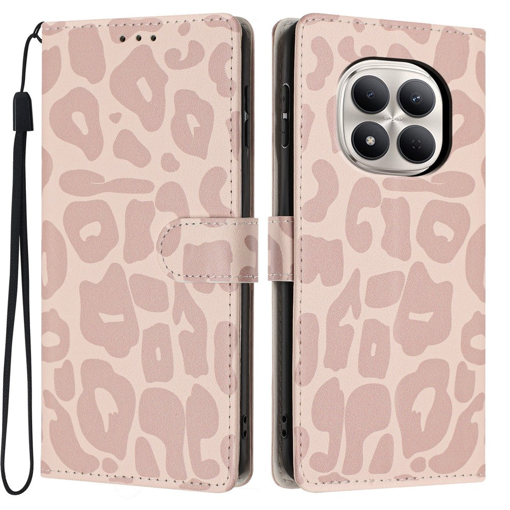 For Xiaomi Redmi Note 15 Pro 5G (Global) Case Leopard Print Wallet Stand Flip Leather Phone Cover with Wrist Strap