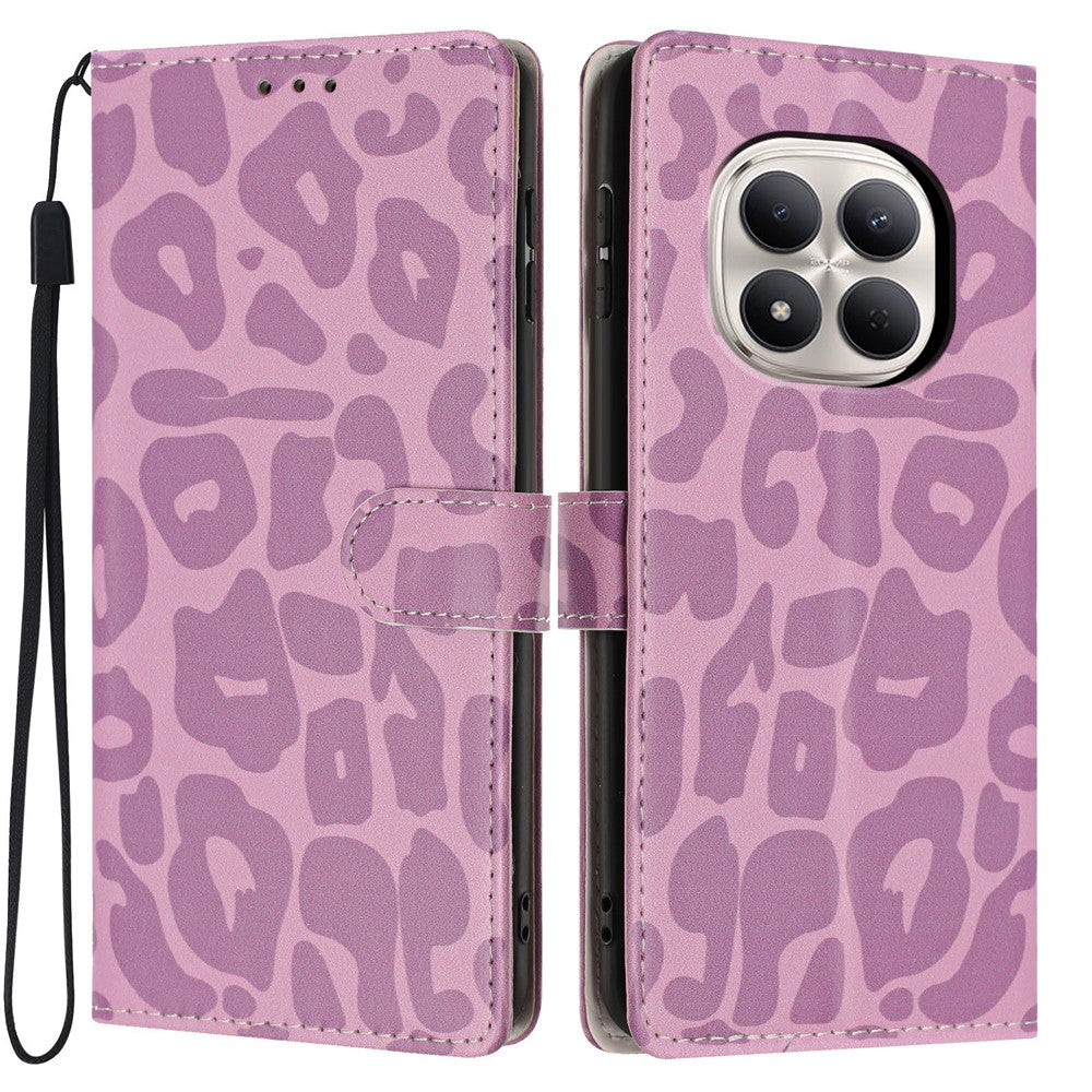 For Xiaomi Redmi Note 15 Pro 5G (Global) Case Leopard Print Wallet Stand Flip Leather Phone Cover with Wrist Strap
