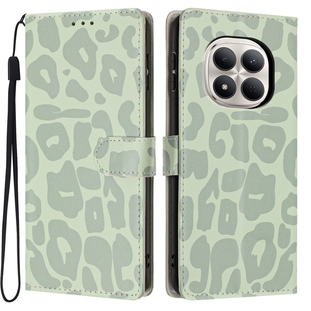 For Xiaomi Redmi Note 15 Pro 5G (Global) Case Leopard Print Wallet Stand Flip Leather Phone Cover with Wrist Strap