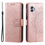 Samsung Galaxy A04e 4G / F04 4G / M04 4G Plånboksfodral med mandalamotiv, PU-läder, magnetiskt fällbart stativ, mobilskal med rem