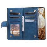 For Samsung Galaxy S23+ 005 Style Rhombus Imprinted PU Leather Flip Wallet Case Magnetic Handbag Zipper Pocket Stand Phone Cover with Strap