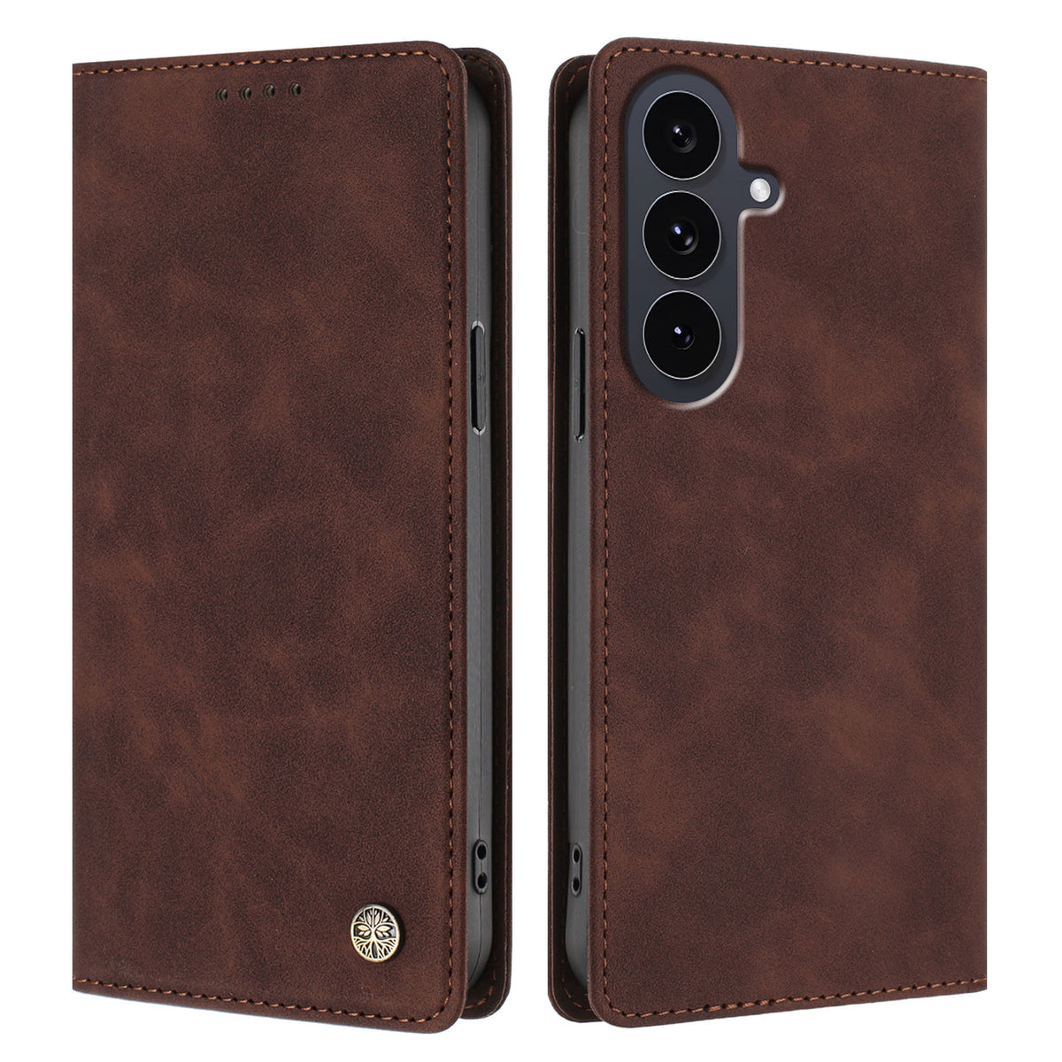 Samsung Galaxy S25 FE-skal HX RFID-blockerande plånboksfodral i läder med flip-fodral