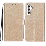 Til Samsung Galaxy A18 4G Pung Etui Glitter Anti-ridse Læder Stand Telefoncover med Rem