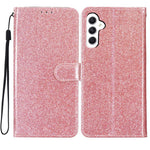 Til Samsung Galaxy A18 4G Pung Etui Glitter Anti-ridse Læder Stand Telefoncover med Rem
