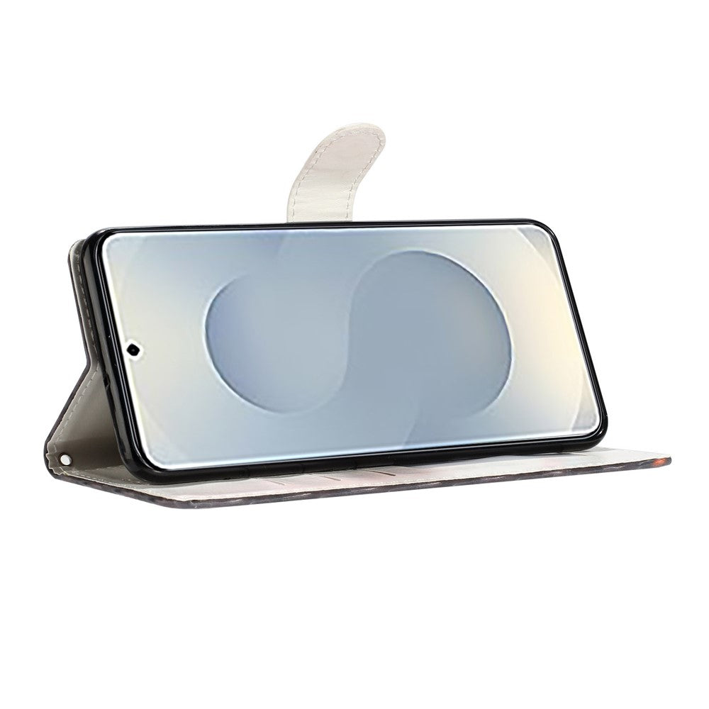 Til Samsung Galaxy A18 4G Pung Etui PU Læder Mønsterprint Stativ Telefoncover med Rem