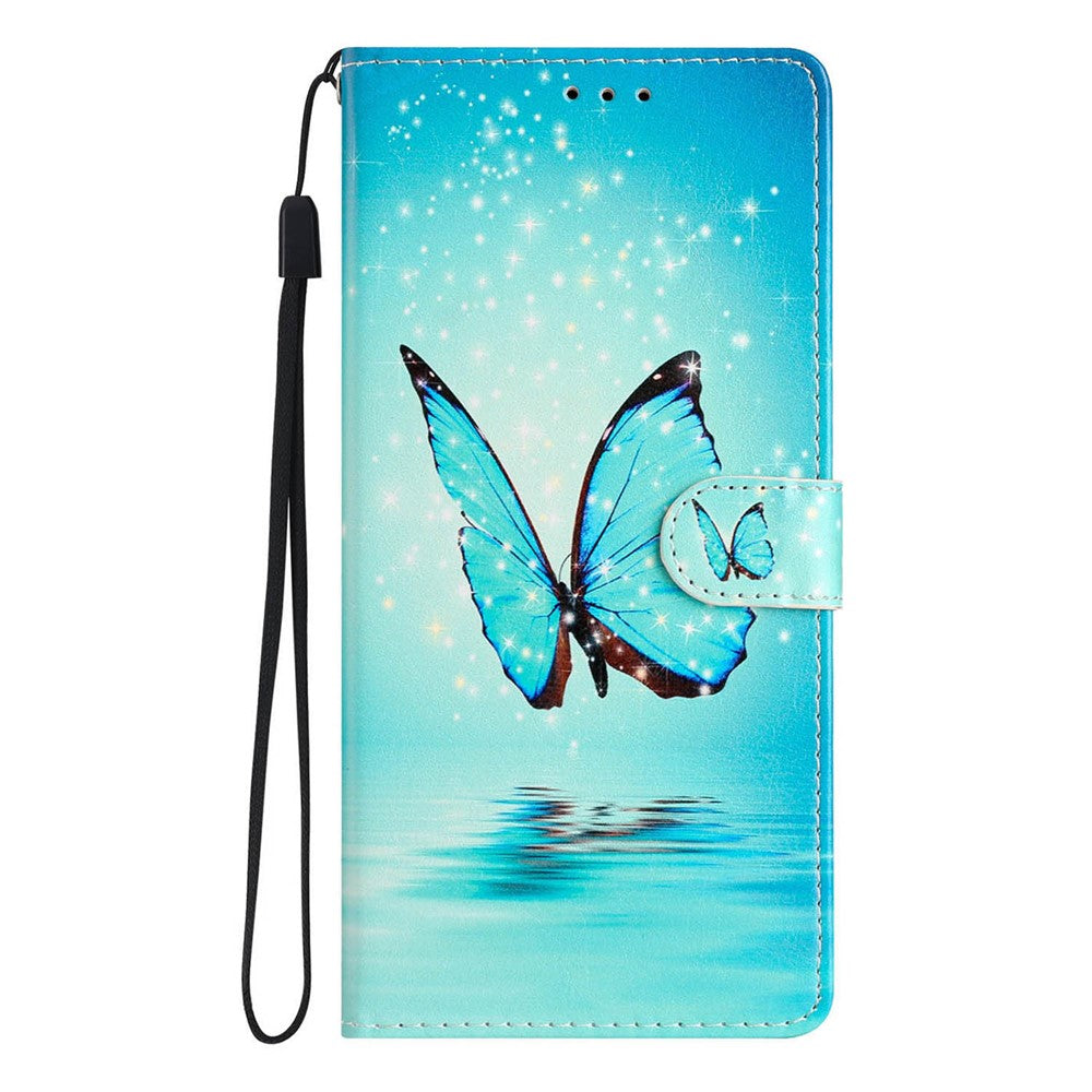 Til Samsung Galaxy A18 4G Pung Etui PU Læder Mønsterprint Stativ Telefoncover med Rem
