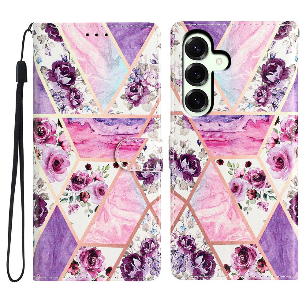 Til Samsung Galaxy A18 4G Pung Etui PU Læder Mønsterprint Stativ Telefoncover med Rem