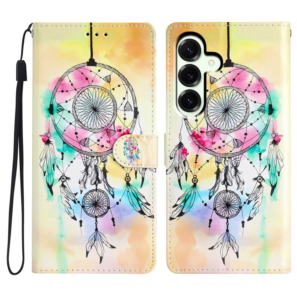 Til Samsung Galaxy A18 4G Pung Etui PU Læder Mønsterprint Stativ Telefoncover med Rem
