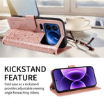 For Xiaomi 17 Pro Wallet Case Embossed Mandala Pattern PU Leather + TPU Cover with Wrist Strap