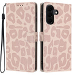 For Samsung Galaxy A18 4G Case Leopard Print Wallet Stand Flip Leather Phone Cover with Wrist Strap