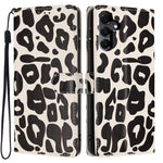 For Samsung Galaxy A16 5G / A16 4G Case Leopard Print Wallet Stand Flip Leather Phone Cover with Wrist Strap