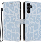 For Samsung Galaxy A16 5G / A16 4G Case Leopard Print Wallet Stand Flip Leather Phone Cover with Wrist Strap