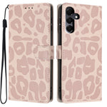 For Samsung Galaxy A16 5G / A16 4G Case Leopard Print Wallet Stand Flip Leather Phone Cover with Wrist Strap