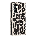 For Samsung Galaxy A27 5G Case Leopard Print Wallet Stand Flip Leather Phone Cover with Wrist Strap