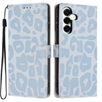 For Samsung Galaxy A27 5G Case Leopard Print Wallet Stand Flip Leather Phone Cover with Wrist Strap